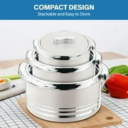 Pinnacle 3-Piece Insulated Casserole Set 3.7/2.6/1.5 qt Thermal Bowls Stainless Steel