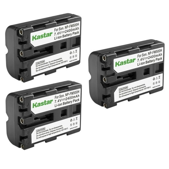 Kastar 3-Pack NP-FM500H Battery 7.4V 2400mAh Replacement for Sony DSLR-A300K/N, DSLR-A300X, DSLR-A350, α350, Alpha A350, DSLR-A350B, DSLR-A350H, DSLR-A350K, DSLR-A350X, DSLR-A450, α450 Camera