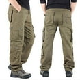 thumbnail image 5 of Uooqdmx Cargo Pants for Men Pantalones De Hombre Multi Pocket Cargo Pants Casual Pants Outdoor Wear Plus Size Loose Straight Leg 8 Bag Pants Chinos Pants Men Yellow 44, 5 of 9