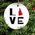 thumbnail image 2 of DistinctInk Hanging Ceramic Christmas Ornament - Love Red & Black - Gold String, 2-3/4 inch Diameter, 2 of 2