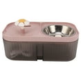 thumbnail image 2 of Fuente de agua para gatos, tazón de comida, alta capacidad, silencioso, 2 en 1, alimentador para mascotas, dispensador de agua, máquina de alimentación rosa, 2 of 9