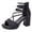 Black, variant on Women's Platform Strappy Heels Open Toe Ankle Strap Chunky Heel Dress Sandals Bridal Wedding Party Shoes for Evening Prom Size 6-10 Black