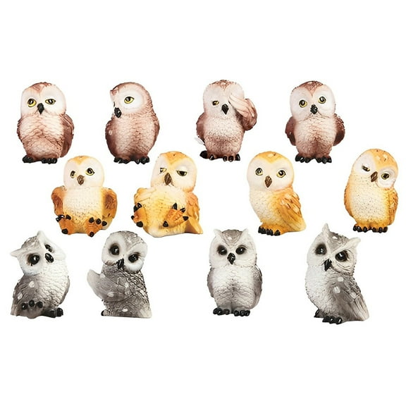 FC Design 12-PC Set Mini Owl 2"H Figurine Statue Sculpture Ornament Decoration Home/Room Decor and Unique Gift Ideas for Housewarming, Holidays and Birthdays