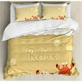 thumbnail image 3 of Crabs Duvet Cover Set, Funny Summer Card Animals on the Beach Holiday Vacation Theme Print, Decorative 2 Piece Bedding Set with 1 Pillow Shams, Twin Size, Sand Brown and White, by Ambesonne, 3 of 3