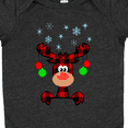 thumbnail image 4 of Inktastic Cute Flannel Reindeer with Christmas Bulbs and Snowflakes Boys or Girls Baby Bodysuit, 4 of 5
