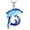 Dolphin-wave, variant on Sterling Silver Dolphin Necklace - Ocean Themed with Blue Crystal Dolphin - Women's Jewelry Gift