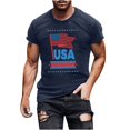 thumbnail image 2 of Tnhcen 4th of July Men's Stylish USA Flag Graphic Tee Summer Comfortable Novelty Patriot Shirt​ S-3XL, 2 of 5