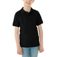 thumbnail image 3 of LNMQLPDBS Kids Clothes Boys Toddler Button Down T Shirt Solid Color Soft Lapel Tees Short Sleeve Classic Polo Uniform Shirt Summer Blouse Black 6-7 Years, 3 of 4