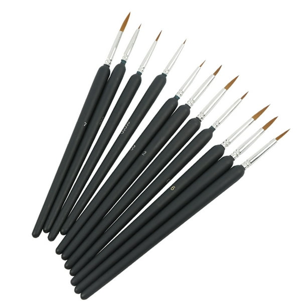 Carevas 11pc Paint Brush Art Script Liner Paintbrush for Artist Acrylic