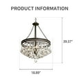 thumbnail image 5 of GMizon 19-inch European simple crystal chandelier, 3-head bedroom chandelier, dining room corridor lighting fixture (black), 5 of 7