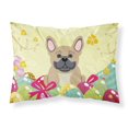 thumbnail image 1 of Funda De Almohada Estándar De Tela Color Crema Con Diseño De Bulldog Francés Y Huevos De Pascua, 1 of 1