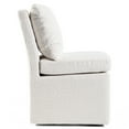 thumbnail image 4 of Furniture of America Jaine Modern Boucle Chenille Pillow Back Dining Side Chair with Casters, White, 4 of 12