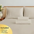 thumbnail image 2 of Kingrest 100% Algodón Juego de Sábanas de 4 Piezas para Cama California King, Bolsillos Extra Profundos para 40cm, Ultra Suave y Transpirable, 2 of 9