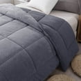 thumbnail image 3 of Kasentex Plush Sherpa Reversible All Weather Comforter, Twin Size, Gray, 3 of 6