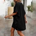 thumbnail image 6 of Karight Fashion Women's Solid V-Neck Short Sleeve Dresses Casual Comfortable All Occasio, 6 of 6
