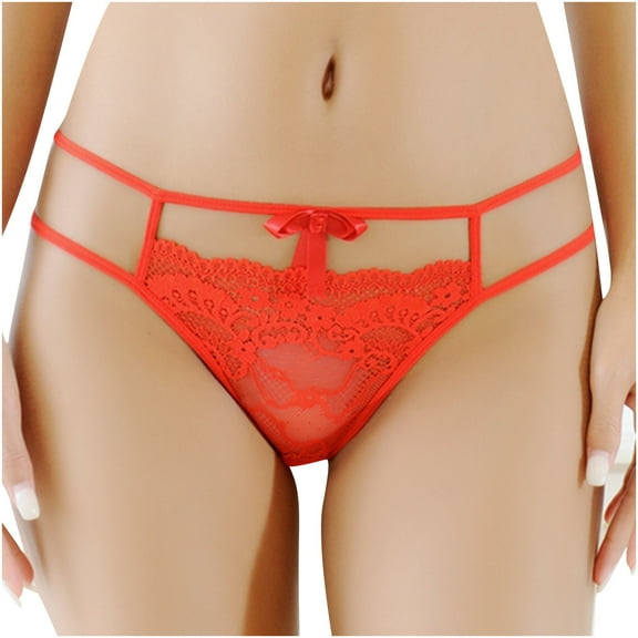 Bigersell Underwear Sets for Women Clearance Plus Size Underwear Women Thong Panty Style P-1488 Nylon Period Panties Ladies Thongs Briefs Mid Waist Women's Briefs Red S