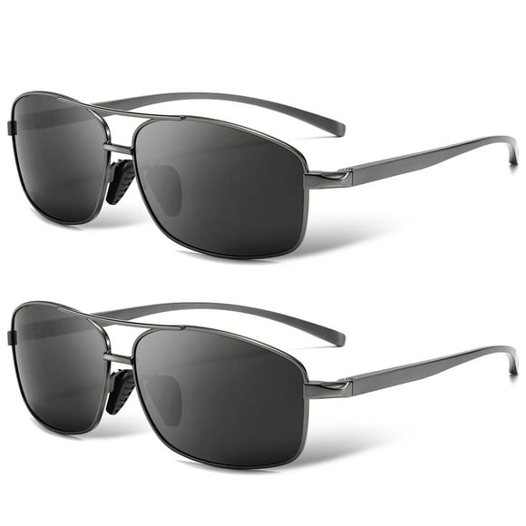 Gafas de Sol SUNGAIT Ultra Ligeras Rectangulares para Hombre Gris x2