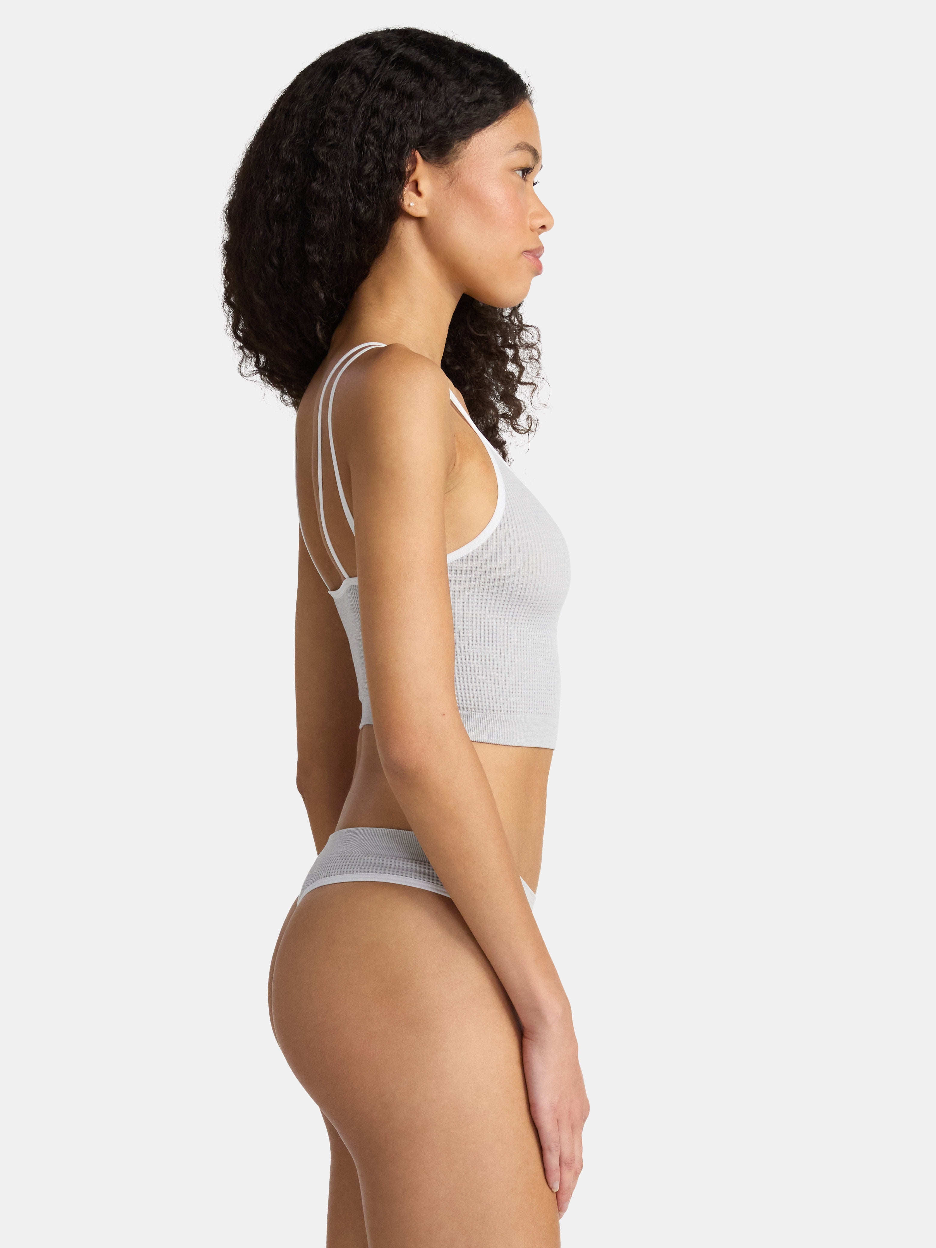 No Boundaries Seamless Cami Bra and Thong Panties Set, 2 Piece, Women's XS-XXXL