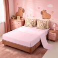 thumbnail image 3 of meiyoeat meiyoeat Initial Alphabet D 7-Piece Twin Bedding,Kawaii Animal Capybara Bedding Comforter Set,Pink Reversible, 3 of 7
