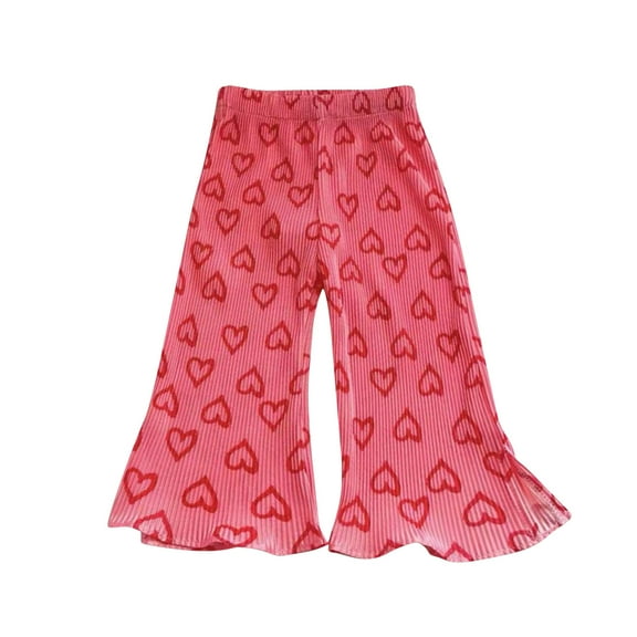 Girls Ribbed Flare Pants Split Bell Bottom Pants Wide Leg Elastic Waist Trousers Toddler Leggings 3T