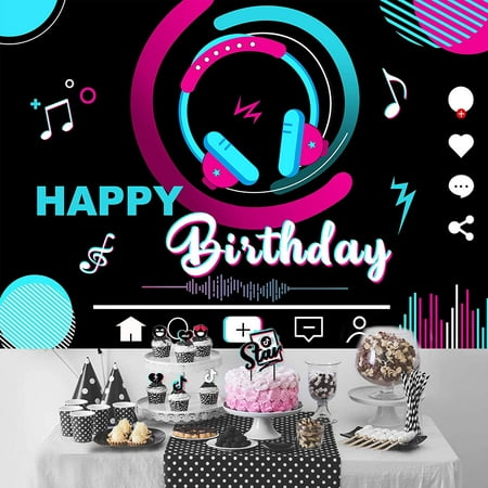 TIK Tok Backdrop Birthday Party Decoration Banner Musical Photography  Background Social Media Theme Party Supplies | Walmart Canada