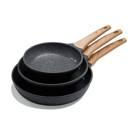 Carote 3-Piece Nonstick Frying Pan Set, 8", 9.5" & 11" Skillets, Induction Compatible Cookware