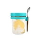 thumbnail image 2 of Recipiente para avena nocturna con tapa y cuchara, frasco de vidrio de 350 ml con cierre hermético, vaso portátil para yogur y cereales, ideal para preparar desayunos y viajes., 2 of 5