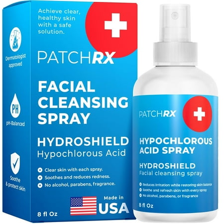Hypochlorous Acid Spray (8oz, 1 pack), HOCL Facial Cleanser Acne Spray for Face, Body, Eczema, Pimples, Breakouts & Overall Skin Recovery (Reduces Redness)
