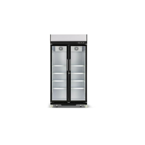 Hamilton Beach 20.5 Cu Ft Commercial Glass Door Refrigerator -W:39.4" x L:23.2" X H: 79.3" (Black)