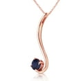 thumbnail image 2 of Galaxy Gold 14K Solid Rose Gold 24" Necklace with Natural Sapphire, 14"-24" Sizes, September Birthstone, Symbol of Wisdom, 2 of 2