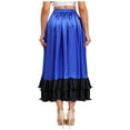 thumbnail image 2 of inlzdz Women Spanish Flamenco Dance Skirt Ruffle Trim Irregular Hem Big Swing Skirts for Tango Salsa Royal Blue XXL, 2 of 7