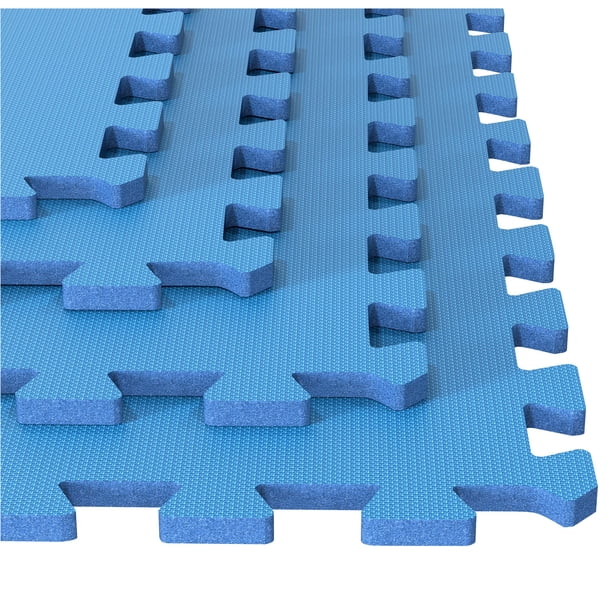 Baldosas de espuma Stalwart, paquete de 4 unidades, 1,5 m², azul entrelazado