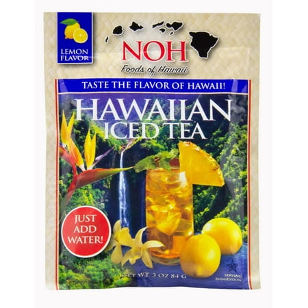 NOH Hawaiian Lemon Powdered Iced Tea Mix, 3 oz, Contains Soy