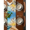 thumbnail image 5 of Ocean Coastal Table Runner Beach Sun Blue Sky Nature Scenery Tablerunners 13 x 90 Inch, Table Decorations Tabletop Scarf for Summer Gathering Holiday Farmhouse Kitchen Dining Decor, 5 of 6