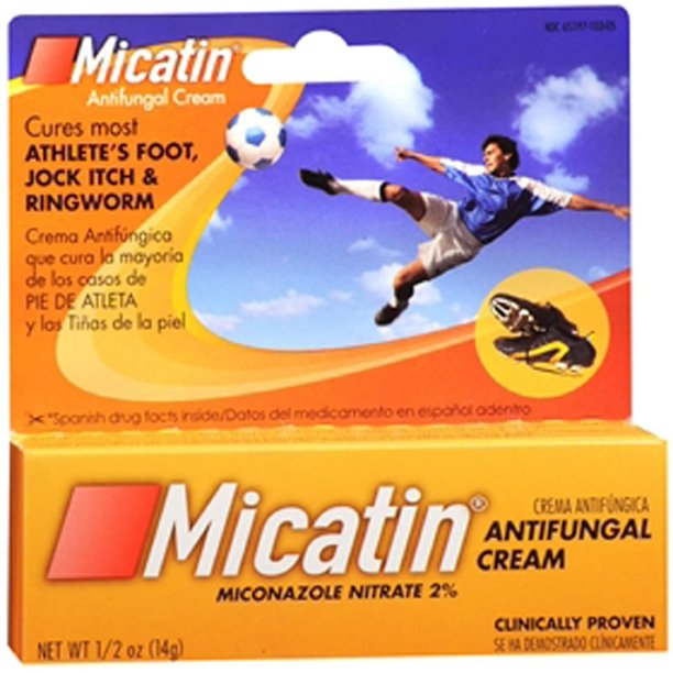 Micatin Miconazole Nitrate 2 Athlete's Foot Jock Itch and Ringworm Antifungal Cream 0.5 oz