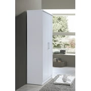 Hodedah 2-Door Wardrobe with 4-Shelves, White