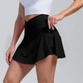 thumbnail image 2 of Uaswgudfs ​Womens Skorts Shorts: High Waisted A-Line with Crossover Design & Concealed Pocket - Stretchy Athletic Skirt Shorts for Women Black L, 2 of 7