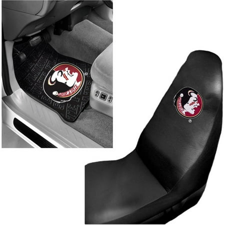 NCAA Florida State 2 pc Front Floor Mats and Florida State Car Seat Cover Value Bundle