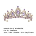 thumbnail image 7 of Jiaroswwei Bridal Crown Temperament Shiny Purple Rhinestone Tiaras Crowns Bridal Headband Hairwear Hair Jewelry Ornaments for Party, 7 of 7