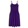 thumbnail image 6 of Taqqpue Womens Plus Size Dresses Casual Loose Solid Color Spaghetti Strap Sleeveless Dress Cotton Linen V Neck Sundress Knee Length Beach Tunic Midi Dress, 6 of 7