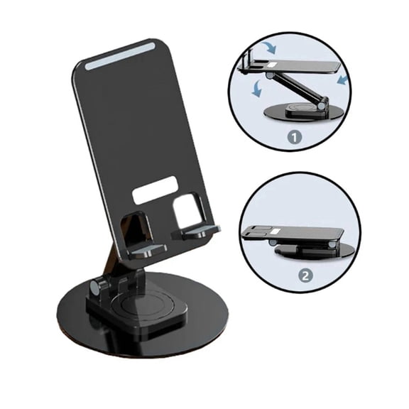 Adjustable Tablet Stand and Phone Holder, Foldable Aluminum Desktop Stand for Phones and Tablets, TIKA