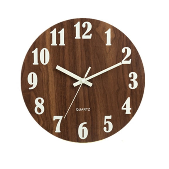 WHAMVOX  12 Inch Luminous Wooden Wall Clock Country Style Decorative