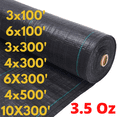thumbnail image 1 of JM Gardens 10 ft x 300 ft Weed Barrier, Black Landscape Fabric, Weed Control Mat, 3.5 oz, 1 of 5