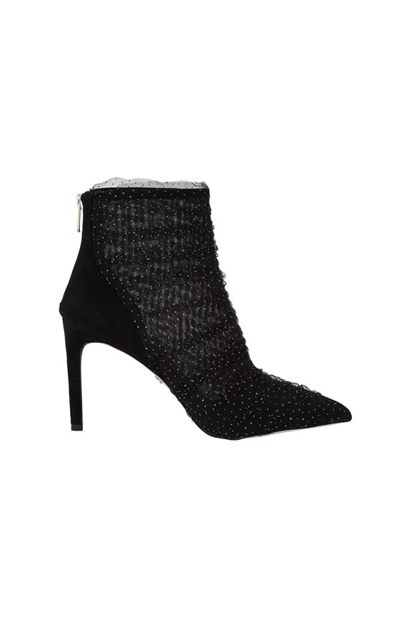 Farren Black/Gold Ruched Glitter Tulle/Kid Suede Leather