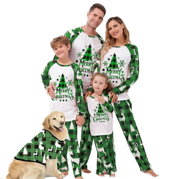 Christmas Pajamas for Family Christmas Pjs Matching Sets for Adults Kids Baby Dog Holiday Xmas Sleepwear Set