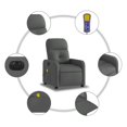 thumbnail image 5 of vidaXL Fauteuil Inclinable de Massage Électrique en Tissu Gris Foncé, 5 of 5