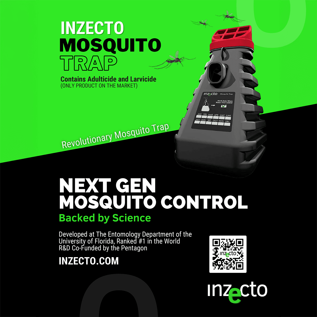 12 Inzecto Mosquito Traps - Get Rid of Unwanted Mosquitos in Your Yard - 12 Traps by Florida Insect Control Group