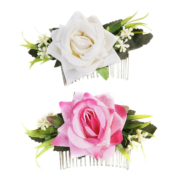 KAKOWELY 2 peinetas florales para el pelo, peinetas para boda, tocado de novia, tocado para mujer