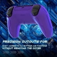 thumbnail image 5 of PlayVital Mecha Edition Silicone Cover Compatible with ps5 Controller with 2 Joystick Caps and 6 Stickers, Shockproof Non-Slip Grip Protector Accessories, Fits for ps5 Charging Station - Purple, 5 of 9