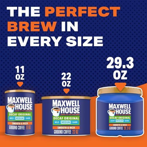 Maxwell House The Original Roast Decaf Medium Roast Ground Coffee (29.3 Oz Canister) - Pack of 2